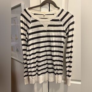 J. Crew Black and White Striped Long Sleeve Tee